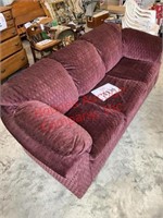 Burgundy fabric couch