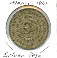 Mexico Silver Peso - 1961