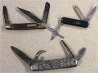 T- Lot Of 3 Folding Pocket Knives