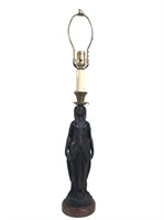 Art Deco Egyptian Revival Figural Metal Lamp