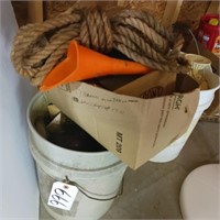 ROPE, BUCKET, FUNNEL & MISC TOOL ITEMS