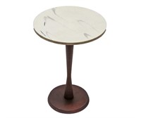 Mid-Century Modern Faux Marble Circular Table