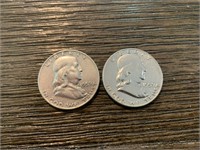 (2) 1959 Franklin Half Dollars