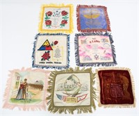 WWI WWII & LATER SWEETHEART SOUVENIR PILLOW CASES