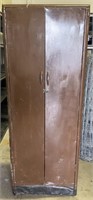 Antique 5-Shelf Brown Metal Cabinet