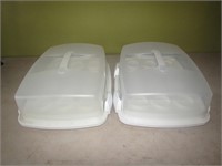 2 Wilton Cake Carriers. One Missing Side Snap