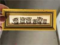 Adorable Tiny Little owls Framed Painting/Drawing