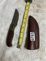 Beautiful Damascus blade knife &  sheath 763