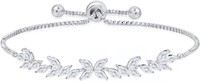 Gold-pl. Marquise .55ct White Topaz Bracelet