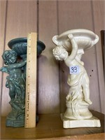 Two cherub statues, one Inarco