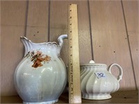 Vintage water pitcher and tea pot