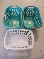 Plastic laundry baskets