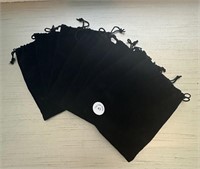 8 Black Storage Coin Bags