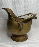 Vintage Large Brass/Copper Coal Scuttle Bucket W/