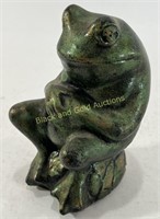 Ceramic Sitting / Resting Frog Statue / Gnome