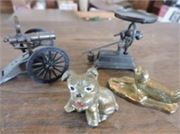 Pencil sharpeners & cast dog & seal