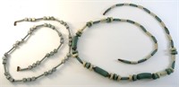 Light Green Polished and Green/Tan Necklaces
