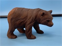 Carved wood bear, 6" long x 4" tall Grizzly