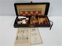 Vintage backgammon/checkers game set