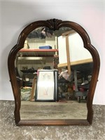 Vintage wood vanity mirror