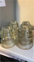 4 Hemingray-45 clear insulators