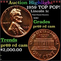 Proof ***Auction Highlight*** 1959 Lincoln Cent TO