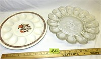 Indiana Hobnail Glass Oyster Plate, Deviled Egg Pt