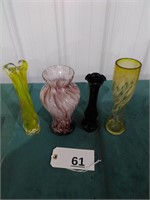 4 Glass Vases