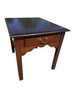 SOLID CHERRY 1 DRAWER CHIPPENDALE TABLE