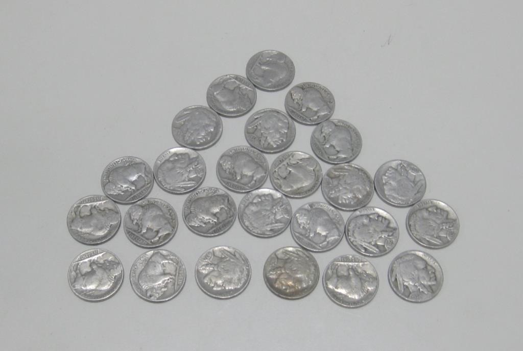 25 Buffalo Indian Head  Nickels