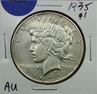 1935 Peace Dollar AU