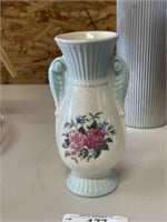 Vintage 7 Inch Double Handled Hand Painted Vase