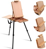 French Style Beechwood Easel with Drawer & Palette