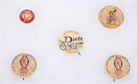 EARLY BICYCLE ADVERTISING BUTTONS