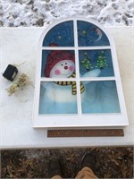 Lighted Snowman Window Decoration