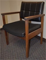 4 BLACK CLOTH  & LEATHER GUEST CHAIR
