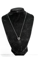 14kt White Gold & Heart Pendant with 20 Diamonds