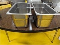 (2) Stainless Steel Steam Table Pans