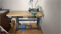 REX 618-C6 Blindstitch sewing machine & table