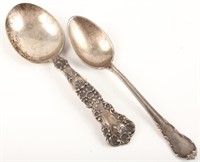 TWO STERLING SILVER DEMITASSE SPOONS