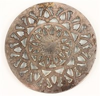 SILVER PLATED GLASS TRIVET
