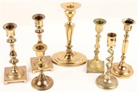 7 GOLD FINISH TAPERED CANDLE HOLDERS