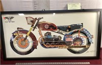 Collage Artwork by Alex Zeng, Motorcycle, Signed