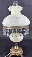 Beautiful Fenton Hp Custard Satin Lamp By Trudy