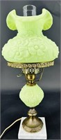 Fenton Keylime Satin Poppy Lamp Uv Reactive