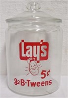 Large glass Lay's display counter jar