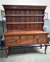 Two-piece oak hutch,  authentic Cherry Valley