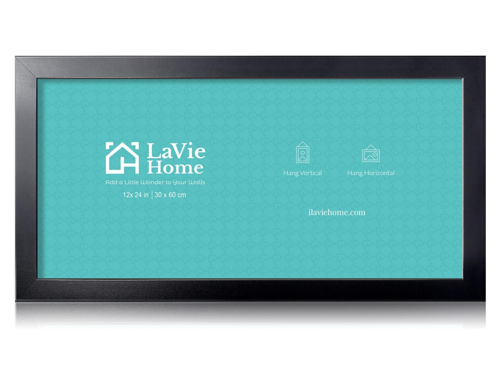 LaVie Home 12x24 Picture Frame Black, Panoramic Pi