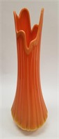 Mid Century L.E. Smith Orange Slag Glass Vase