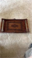 Decorative wooden serving tray